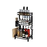 【Multifuncional】 El estantes organizador especias se puede utilizar no solo como un especiero en la encimera de la cocina, también se puede utilizar como estante de almacenamiento en el baño y la sala de estar para guardar cosméticos, gel de ducha, bocadillos y otros artículos. Esta es la mejor opción para ahorrar espacio.
