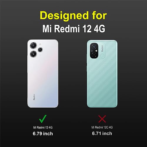 Image of AIBEX Compatible for Poco M6 Pro 5G / Redmi 12 4G / Redmi 12 5G Flip Cover Leather Finish | Inside TPU with Card Pockets | Wallet Stand | Complete Protection Flip Case - Blue