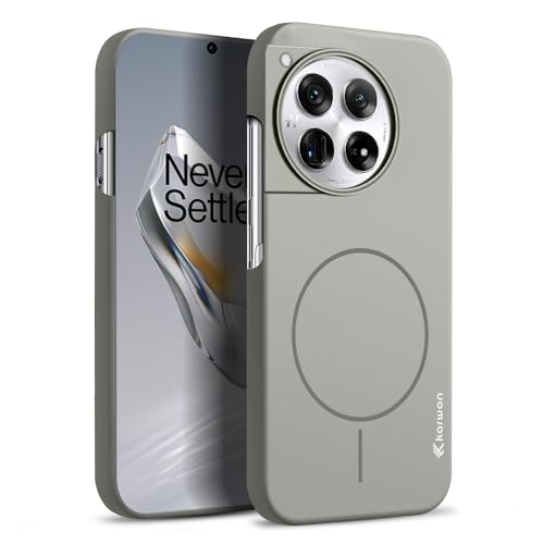 Image of KARWAN?Translucent Hybrid Case with Metal Ring Phone case Cover for Oneplus 12 |Compatible with N52 Strong Magnets Mag| Wireless Mag-Safe Charging -(Black)