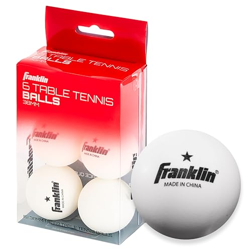 Image of Franklin Sports One Star Ping Pong Table Tennis Balls - 38mm 6-Pk - White