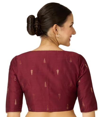 Image of Studio Shringaar Women's Handloom Cotton Silk Readymade Saree Blouse with Underarm Sweat Pads (Pack of 14 Pads)