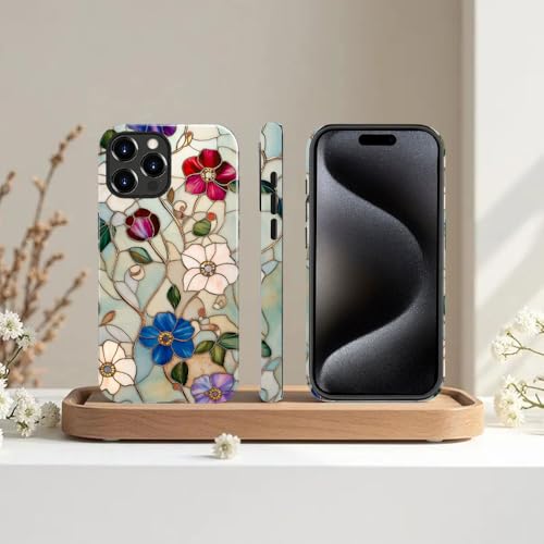 Coque iPhone 14 Pro Max fleur vitrail en TPU antichoc - 5