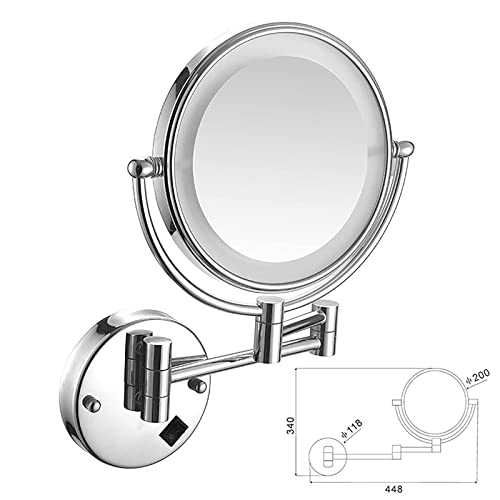 Miroir de maquillage mural LED or rose haut de gamme double face - 8