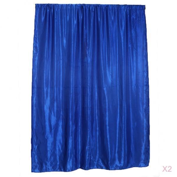 Enakshi® Pair Satin Window Curtains Blackout Blinds Shade Drape Blue Rod Pocket_L|Home & Garden | Window Treatments & Hardware | Curtains Drapes & Valances-image-28