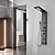 Homevacious 5 IN 1 Black Shower Panel, Stainless Steel Shower Tower Panel System, Rainfall Waterfall Shower Head with Handheld Shower, Massage Body Jets with Tub Spout,Matte Black Shower System