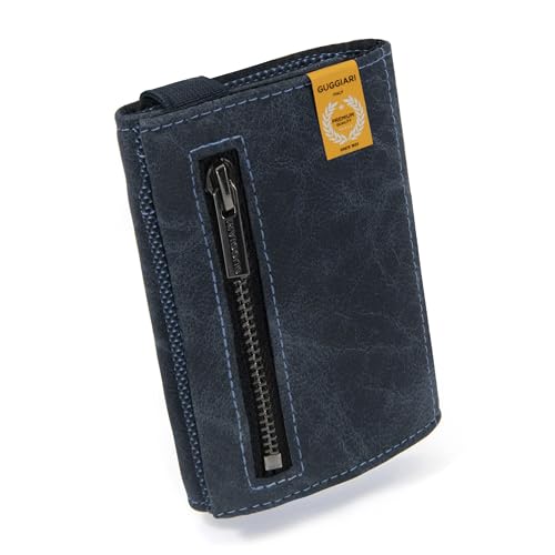 GUGGIARI® Portefeuille en Cuir de Qualité pour Homme – Porte Feuille Souple avec Porte Carte Bancaire et Porte-Monnaie - Porte Carte de Crédit Compact...