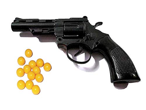 Image of Plastic Mini Toy 009 Gun with 8 Rounds Barrel Toy Gun (Low Pressure) with 40 Pieces 6mm BB Bullets (Multicolour) - Set of 2