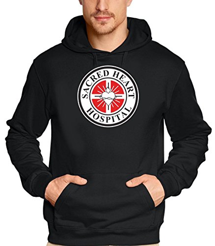 Coole-Fun-T-Shirts Herren Scrubs Sacred Heart Hospital Hoodie - Sweatshirt m. Kapuze schwarz, M für 29,80 EUR (-15%) statt 25,99 EUR bei amazon.de Bild: Coole-Fun-T-Shirts Herren Scrubs Sacred Heart Hospital Hoodie - Sweatshirt m. Kapuze schwarz, M für 29,80 EUR (-15%) statt 25,99 EUR bei amazon.de
