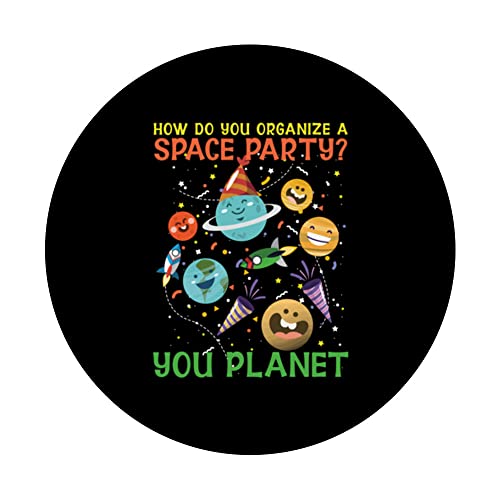 How Do You Organize A Space Party? You Planet PopSockets Swappable PopGrip, Black - Image 3