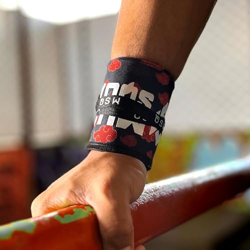 Image of Wrist Wraps for Calisthenics & Weightlifting - Heavy Duty Wrist Support & Stability (Crimson Cloud)
