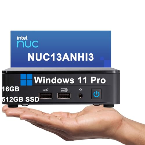 2025 Intel NUC 13 Pro Slim Kit Mini PC (Intel 6-Core i3-1315U, 16GB RAM, 512GB SSD) Booksize Business Desktop, Support 4 x 4K Monitors, 2 x Thunderbolt 4, Wi-Fi 6E, Win 11 Pro, NUC13ANHI3 - ASUS