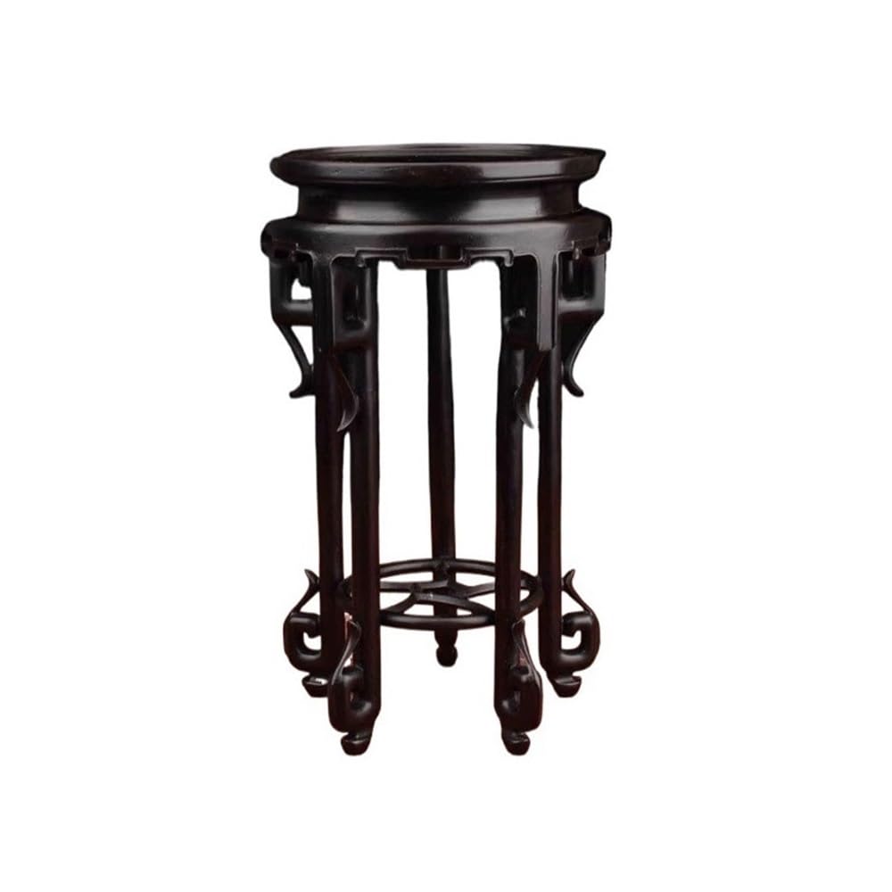 birene Vase Stand Ebony Circular Stool Bonsai Base, Display Pedestal for Flowerpot Tea Service
