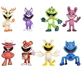 8 PCS Mini Smiling Cartoon Action Figures – Colorful Animal Cake Toppers, Party Favors, Collectible Toys, Birthday Decorations & Gifts for Kids