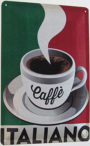 Targa in lamiera bombata 20 x 30 cm per caffè