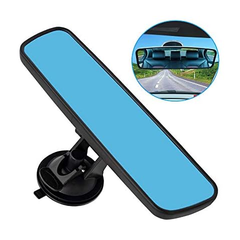 Rear View Mirror, Adjustable Car Interior Rear View Mirror Car Seat Child Safety Mirror for Universal Cars Trucks SUV-9.64 x 2.6 inch (Blue) Cover