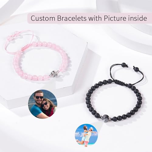 Custom Bracelet with Picture Inside,Photo Bracelet Customized Picture Personalized Photo Projection Bracelet Picture Bracelet Personalized Photo Memorial Bracelet for Men Women Couples Girlfriend Mom Memorial Gifts4