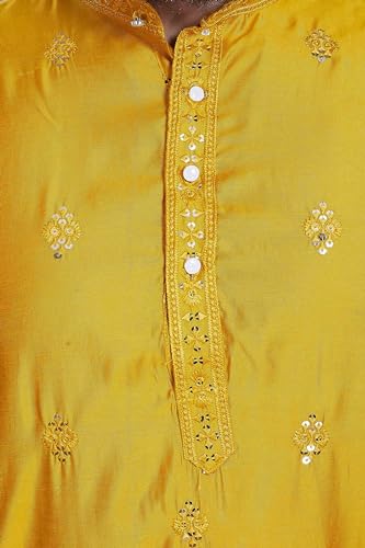 Image of DIVISIVE Men's Embroidered Cotton Silk Blend Only Slim Fit Kurta
