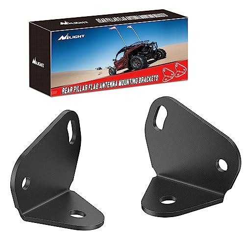 Nilight 2 PCS Rear Pillar Flag Antenna Mounting Brackets LED Whip Light Mounts Compatible with Can-am Maverick X3 2017-2021