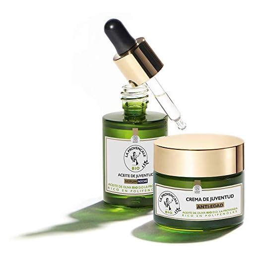 La Provençale Bio, Pack Crema Anti-Edad de Día con Aceite de Oliva BIO, 50 ml + Sérum de Noche Antiedad con Aceite de oliva BIO, 30 ml, Sérum y Crema Facial Antiarrugas, Antioxidante, Hidratante