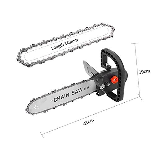 Image of Chainsaw Electric Drill Modified To Electric Chainsaw Tool Attachment Electric Chainsaws Accessory Woodworking Tool (Size : 11.5 Inch, Type : Angle Grinder Attachment)