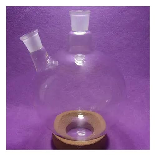 Ballon d'ébullition double col 2000ml à fond rond en verre borosilicaté 24/29