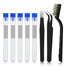 3D Printer Nozzle Cleaning Kit - 50 PCS 0.4 mm Stainless Steel Nozzle Cleaning Needles, 2 Types Sophisticated Tweezers and Copper Wire Cleaning Brush for 3D Printer Accessory