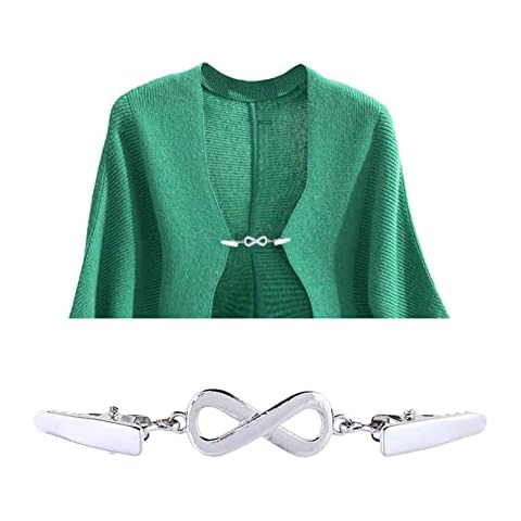 FENGGUO Retro Shawl Sweater Clips Vintage Cardigan Collar Clips Dress Shirt Brooch Clips for Women Girls Cover