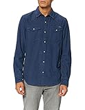 Original y vintage Superdry Camiseta Vaquera Resurrection Camisa, Rinse Wash Indigo, L para Hombre