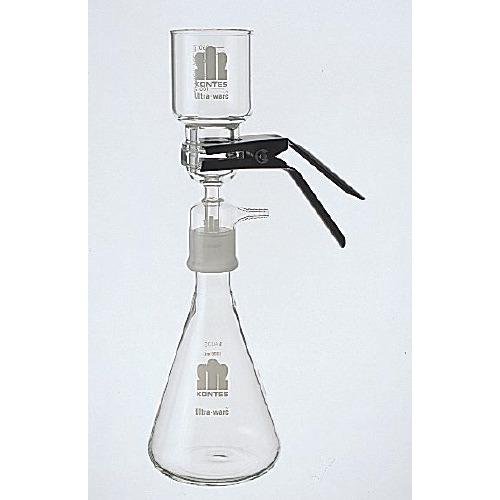 Kontes 953835-0000 All Glass Microfiltration Apparatus with Fritted Glass Support, 47mm Filter Size, 500ml Funnel Capacity, 2000ml Flask Capacity