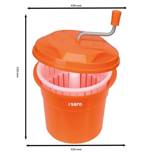 Foto von SARO Salatschleuder – 25 L – Stoßfestes Kunststoffgetriebe – Spülmaschinengeeignet – Ø 430 mm – Für schonendes Trocknen – Modell RENA 251