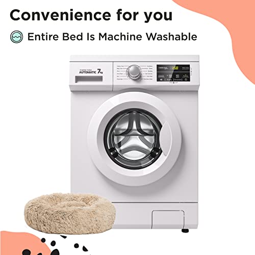 Best Friends By Sheri The Original Calming Donut Cat And Dog Bed In Shag Fur Cotton Candy Pink, Small 23X23 #TOP1