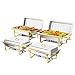 ROVSUN 8 Qt 4 Pack Full Size Upgraded Stainless Steel Chafing Dishes Buffet Silver Rectangular Catering Chafer Warmer Set with Trays Pan Lid Frame Stand for Kitchen Party Banquet Dining