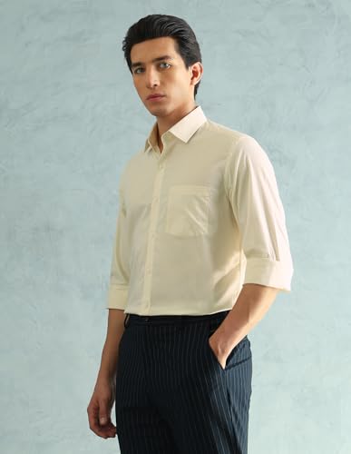 Image of Arrow Slim Fit Mens Formal Shirt - 100% Cotton, Breathable & Comfortable, Full Sleeves Shirts for Men