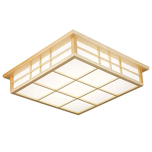 Plafonnier LED carré japonais nordique lustre de plafond température couleur réglable