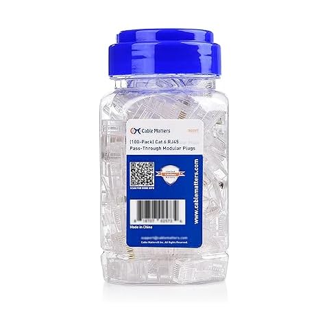 Cable Matters 100-Pack Cat 6 Pass-Through Connectors Cover