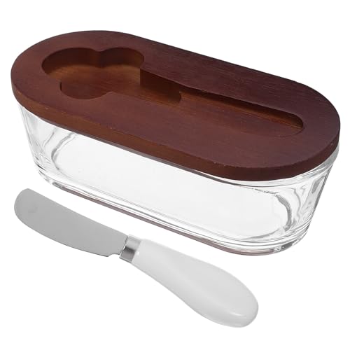 NOLITOY 長方形バターキーパー 密閉保存容器 蓋付きガレイ バターナイフ内蔵 チーズ保存対応 多機能キッチン用食材ケース