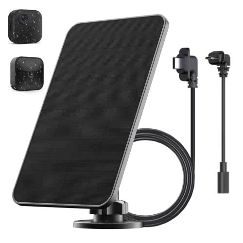 Image of Kiqoiza 4W Solar Panel for Blink Outdoor Camera, Solar Charger with Battery Compatible with Blink Outdoor 4 (4th Gen) Camera, 13.12ft Charging Cable, Waterproof Rubber Plug (1)