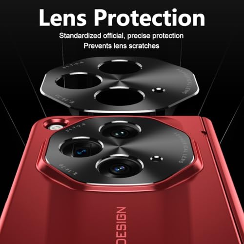 Coque OnePlus Open rigide rouge avec protection charnière et écran premium - 6