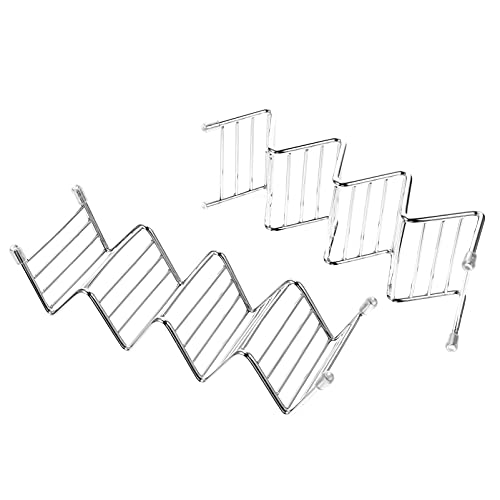 GRIRIW Multipurpose Stainless Steel Holds 2-4 Tacos Wave-shape for and Burritos