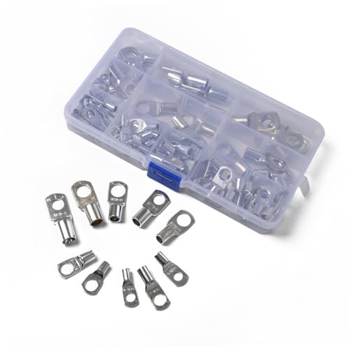 Homoyoyo 90 Pcs Copper Wiring Nose Combination Cable Lugs Wire Connector Wire Terminal