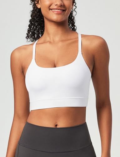 Image of Heathyoga Sports Bras for Women Adjustable Strappy Sports Bra Y-Back Low Impact Racerback Workout Bra with Removable Pads