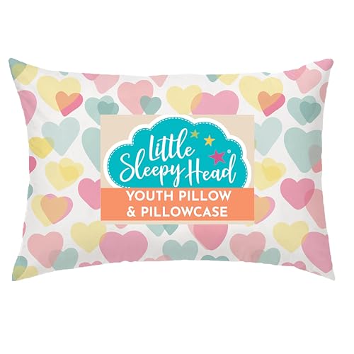 Little Sleepy Head Youth Pillow with Pillowcase 16x22, Soft...