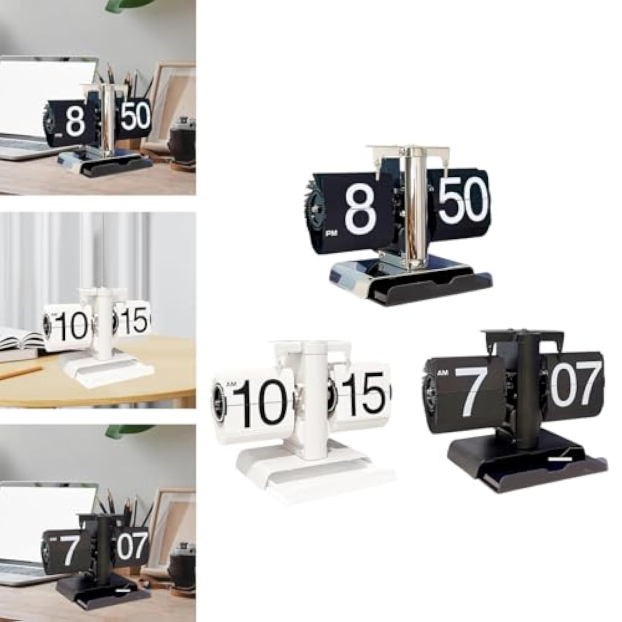 Flip Desk Clock Home Decor Mechanical Table Clock
