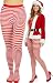 ToBeInStyle Women's Colorful Opaque Striped Tights Pantyhose Stocking Hosiery - WHITE/RED - One Size