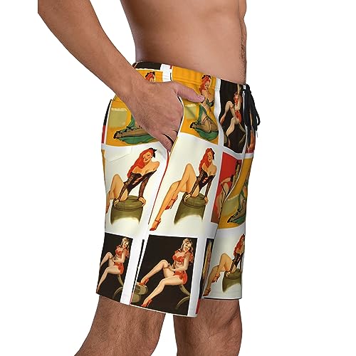 Sexy Pinup Girls Mens Swim Trunks Quick Dry Swim Shorts Swimwear Bathing Suits with Pockets2