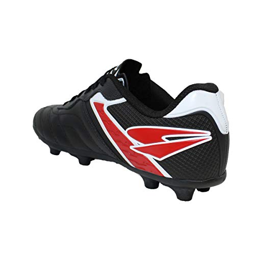 Chuteira Campo Dray Couro, Adulto Unissex, Preto/Vermelho, 41