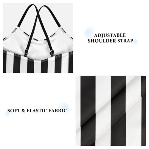 Black and White Stripes Girl Bathing Suits 3-10T Girls Athletic Swimsuit, Beach Swimsuit Girls3