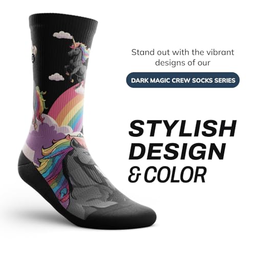 Image of Outway Novelty Crew Socks for Men & Women, Breathable, Moisture-Wicking Athletic Calf Sock with Arch Support