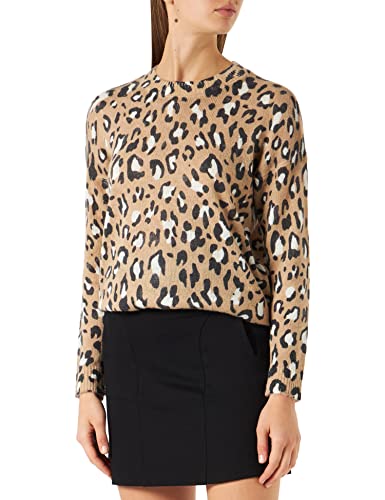 Naf Naf Melie Suéter pulóver, Leopardo Beige, XS para Mujer