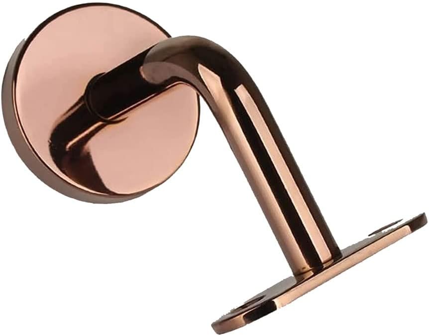 AGAATI 2 Pcs Handrail Bracket Stainless Steel Safety Rails Flat Fixed Pallet Stainless Steel Easy Installation Stair Accessories (Rose Gold)